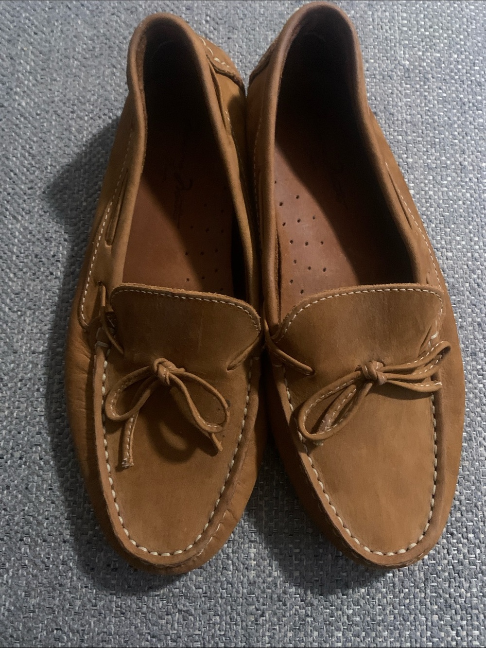 Massimo Matteo Firenze Tan Leather Bow Moccasin Loafers